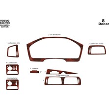 Mars Cockpit Design Volvo S60 / V70 Uyumlu Konsol-Torpido Kaplama 2005-2009 8 Parça Maun