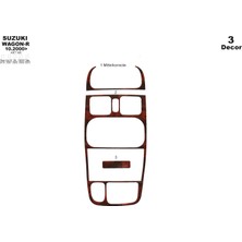 Mars Cockpit Design Suzuki Wagon R Konsol-Torpido Kaplama 2000-2002 3 Parça Maun