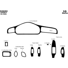 Mars Cockpit Design Subaru Legacy Konsol-Torpido Kaplama 1999-2004 10 Parça Piano Black