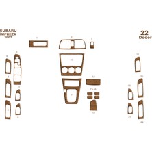 Mars Cockpit Design Subaru Impreza Konsol-Torpido Kaplama 2007 22 Parça Açık Meşe