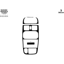 Mars Cockpit Design Suzuki Wagon R Konsol-Torpido Kaplama 2000-2002 3 Parça Piano Black