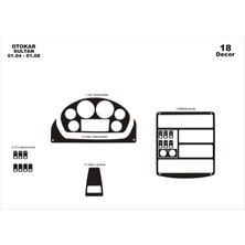 Mars Cockpit Design Otokar Sultan Konsol-Torpido Kaplama 2004-2010 18 Parça Piano Black