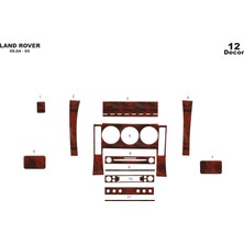 Mars Cockpit Design Land Rover Freelander Konsol-Torpido Kaplama 2004-2006 12 Parça Maun
