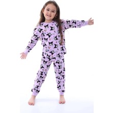 Isobel Isob Lila Kuromi Desenli Interlok %100 Pamuk Kız Çocuk Pijama Takımı 3-13 Yaş 41228