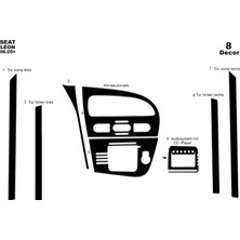 Mars Cockpit Design Seat Leon Alüminyum Kaplama 2005 - 2010 Arası 8 Parça  Piano Black