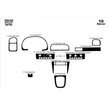 Mars Cockpit Design Volvo S40 / V40 Uyumlu Konsol-Torpido Kaplama 2000-2003 10 Parç Piano Black