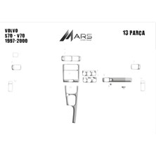 Mars Cockpit Design Volvo S70 / V70 Uyumlu Konsol-Torpido Kaplama 1997-2000 13 Parç Alüminyum