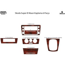 Mars Cockpit Design Skoda Super B Konsol-Torpido Kaplama 2002-2007 6 Parça Maun