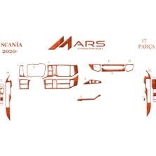 Mars Cockpit Design Scania R Konsol-Torpido Kaplama 2020- 17 Parça Maun