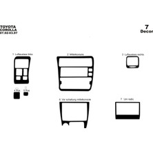 Mars Cockpit Design Toyota Corolla Alüminyum Kaplama 1992-1997 7 Parça  Piano Black