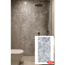 Renkli Duvarlar 60x30cm Shiny Soft Gri Mermer Desenli Yapışkanlı Mutfak Banyo Kaplama Duvar Paneli Kağıdı CF-101
