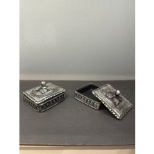 Peramari Dekoratif Polyester Ikili Takı Seti Krem Gümüş Eskitme