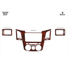 Mars Cockpit Design Toyota Hilux Pick-Up Konsol-Torpido Kaplama 2006-201 5 Parça Maun