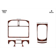 Mars Cockpit Design Toyota Rav 4 Konsol-Torpido Kaplama 2003-2004 4 Parça Maun