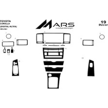 Mars Cockpit Design Toyota Corolla 2004- Konsol-Torpido Kaplama (Digital Klima) 19 P Piano Black