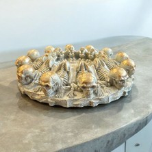 Peramari Dekoratif Polyester Kurukafalı Küllük Krem Eskitme