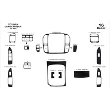 Mars Cockpit Design Toyota Land Cruiser Konsol-Torpido Kaplama 1998-2003 16 Parça Siyah Karbon