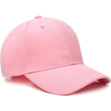 Rupen Kraft Unisex Ayarlanabilir Şapka Düz Renk Şapka Basic Şapka Pamuklu Pembe Şapka