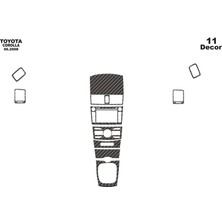 Mars Cockpit Design Toyota Corolla Konsol-Torpido Kaplama 2007-201 11 Parça Karbon
