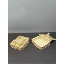 Peramari Dekoratif Polyester Ikili Takı Seti Krem Gold Eskitme