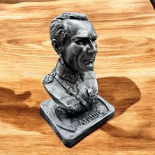 Peramari Dekoratif Polyester Atatürk Büstü 17 cm Gümüş Eskitme