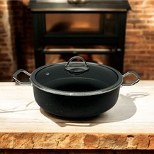 Peramari Tuna House Granit  Basık Tencere  26 cm  Siyah