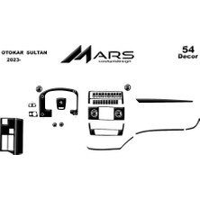 Mars Cockpit Design Otokar Sultan 2023- Konsol- Torpido Kaplama 54 Parça Piano Black