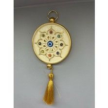 Peramari Dekoratif Polyester Tekli Nazarlık Küçük Boy Krem Gold