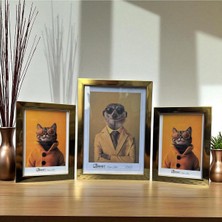 Peramari Dekoratif Ahşap Sanat Üçlü Resim Çerçevesi Gold