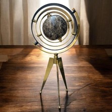 Peramari Dekoratif Metal-Mermer Ithal Üç Ayaklı Obje Gold