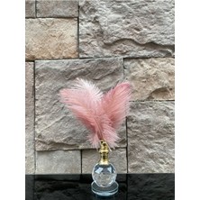 Peramari Dekoratif Top Kristal Cam Tekli Deve Kuşu Tüyü Pudra Gold