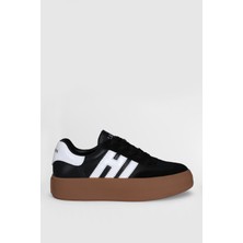 Lufian Siyah Hakiki Deri Bağcıklı Unisex Sneaker Mira G