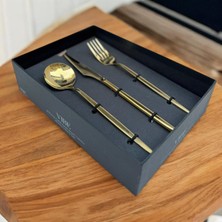 Peramari Bambum Vibe 36 Parça Çatal Kaşık Bıçak Takımı Altın