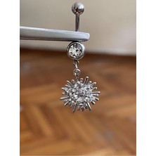 Rupen Kraft 316 L Cerrahi Çelik Zirkon Taşlı Sallantılı Model Göbek Piercingi