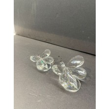 Peramari Dekoratif Kristal Cam Ikili Kelebek Biblo Şeffaf