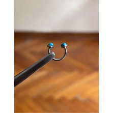 Rupen Kraft 316 Cerrahi Çelik Turkuaz Taşlı Dudak Kıkırdak Septum Helix Tragus Piercingi
