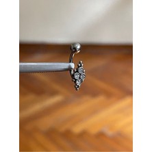 Rupen Kraft 316 L Cerrahi Çelik 3 Taşlı Göbek Piercingi Taşlı Göbek Piercingi