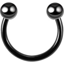 Rupen Kraft 316 Cerrahi Medikal Çelik Tragus , Kıkırdak ve Septum Piercing ( L Beden ) ( Siyah Renk )