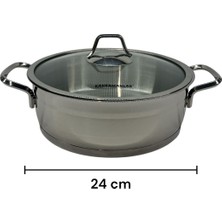 Peramari Kahramanlar Çelik Sırma Basık Tencere 24 cm