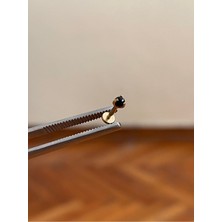 Rupen Kraft 316 L Cerrahi Çelik Dudak Kıkırdak Helix Tragus Piercingi Onix Taşlı Piercing Doğal Taşlı Piercing