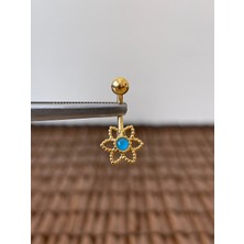 Rupen Kraft 316 L Cerrahi Çelik Anti Alerjik 10 mm 6 Yapraklı Çiçek Model Göbek Piercingi