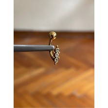 Rupen Kraft 316 L Cerrahi Çelik 3 Taşlı Göbek Piercingi Taşlı Göbek Piercingi