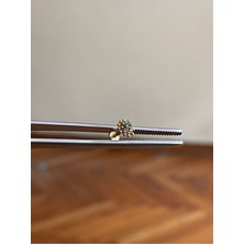 Rupen Kraft 316 L Cerrahi Çelik Dudak Piercing Kıkırdak Helix Tragus Conch Zirkon Taşlı Kasımpatı Piercing