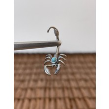 Rupen Kraft 316 L Cerrahi Çelik Anti Alerjik 10 mm Firuze Taşlı Akrep Model Göbek Piercingi