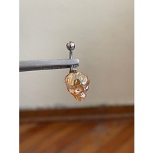 Rupen Kraft 316 L Cerrahi Çelik Kristal Kuru Kafa Piercing Göbek Piercingi