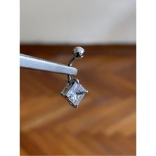 Rupen Kraft 316 L Cerrahi Çelik Büyük Elmas Model Göbek Piercingi Kare Elmas Model Göbek Piecingi