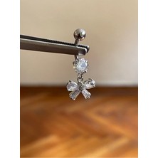 Rupen Kraft 316 L Cerrahi Çelik Baget Taşlı Fiyonk Göbek Piercingi Baget Taşlı Fiyonk Piercing