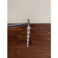 Rupen Kraft 316 L Cerrahi Çelik Göbek Piercingi Pırlanta Model Göbek Piecingi Yıldızlı Piercing