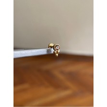 Rupen Kraft 316 L Cerrahi Çelik Renkli Tek Taş  Detaylı Dudak Kıkırdak Helix Tragus Piercingi