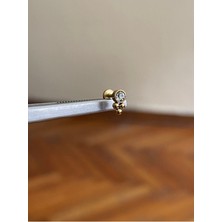 Rupen Kraft 316 L Cerrahi Çelik Renkli Tek Taş  Detaylı Dudak Kıkırdak Helix Tragus Piercingi